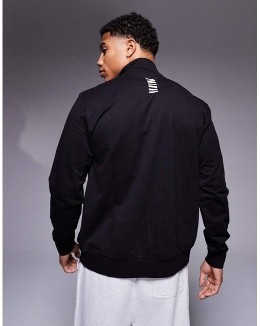 EA7 Blue Armani Zip Through Logo Track Jacket for men