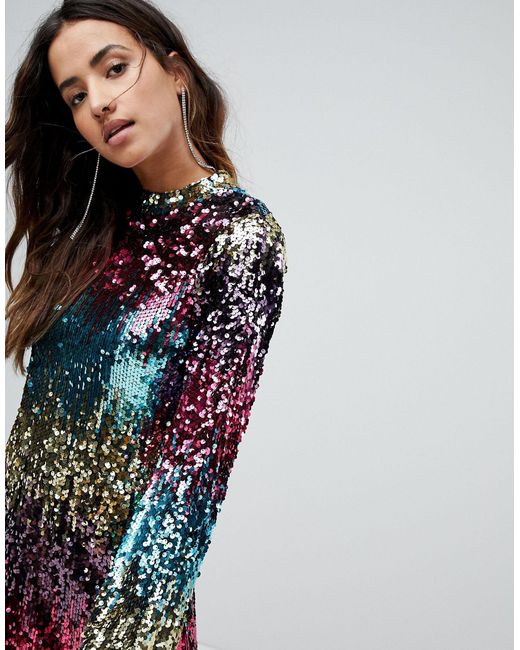 miss selfridge ombre sequin dress