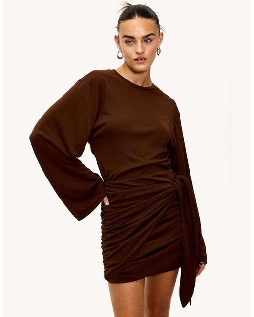 Loavies Brown The Air We Breathe Mini Dress