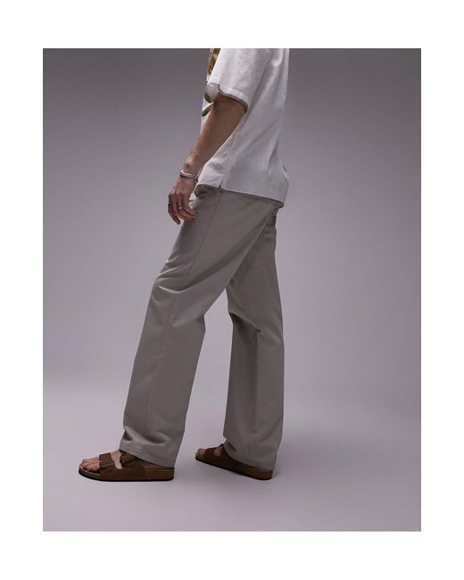 Topman Gray Loose Trousers for men