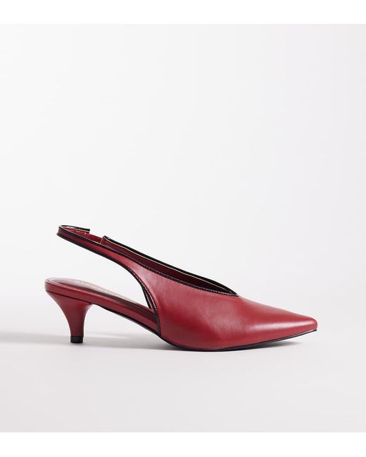 Glamorous Pink Slingback Kitten Heel Shoes