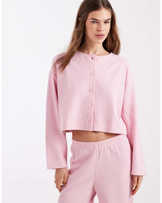 Miss Selfridge Pink Soft Rib Cardigan Co-ord