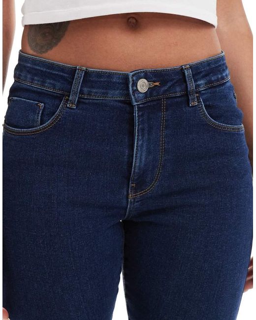 Vero Moda Blue Elly Mid Rise Skinny Jeans
