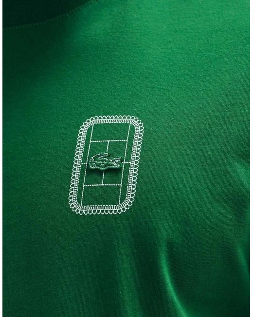 Lacoste Green Classic Fit Graphic Logo T-shrit With Back Print for men