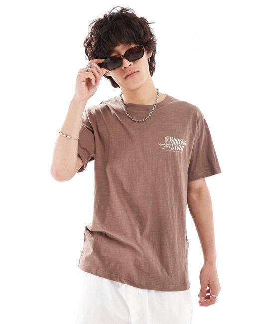 Rhythm – t-shirt in Brown für Herren