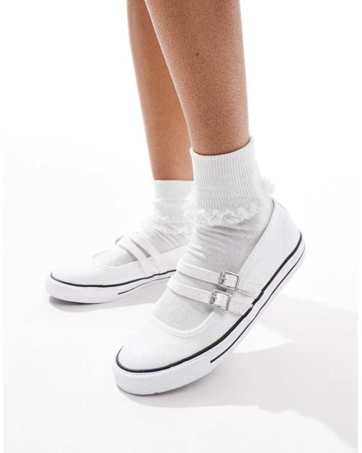 Converse White Chuck Taylor All Star Mary Jane Ballet Flats