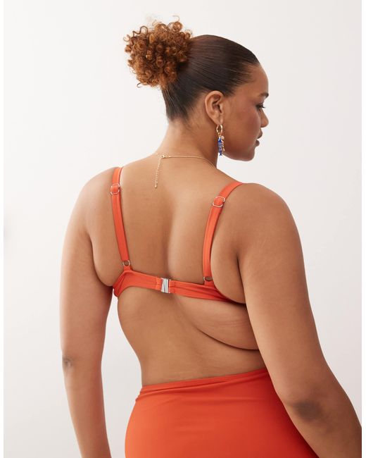 Collusion Orange Curve Mix And Match Underwire Bikini Top