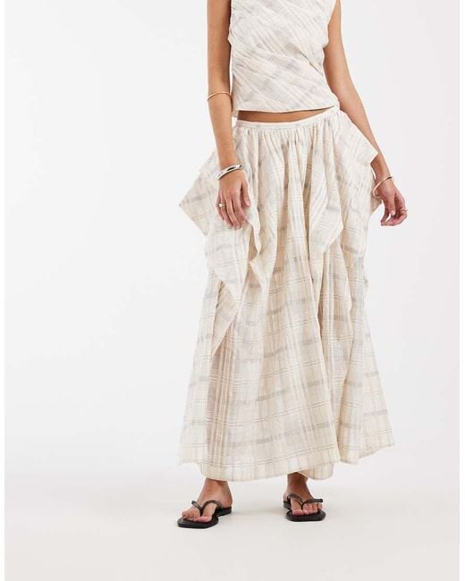 & Other Stories Natural Sheer Organza Maxi Skirt With Hanky Hem