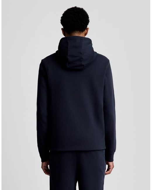 Lyle & Scott Blue Mid Layers Jacquard Tape Hoodie for men