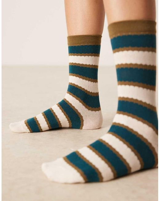 Becksöndergaard Natural Stripe Ankle Socks