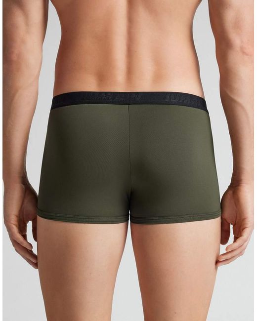 Intimissimi Green Microfibre Boxers With Logo for men
