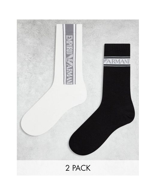 Emporio Armani White Bodywear 2-pack Sporty Socks for men