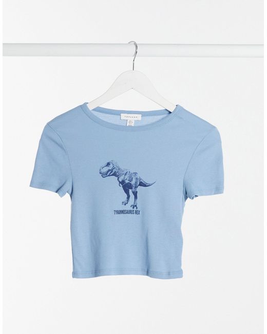 TOPSHOP T-rex T-shirt in Blue | Lyst