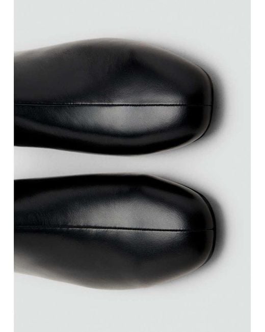 Mango Black Leather Round Toe Ankle Boot