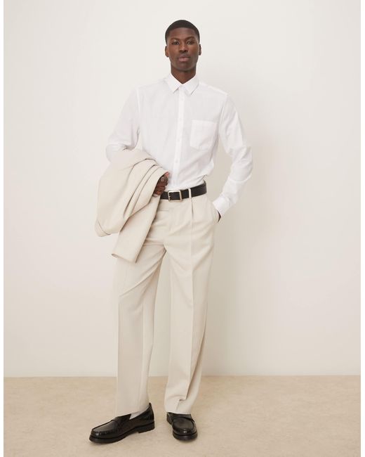 ASOS – elegantes, strukturiertes hemd in White für Herren