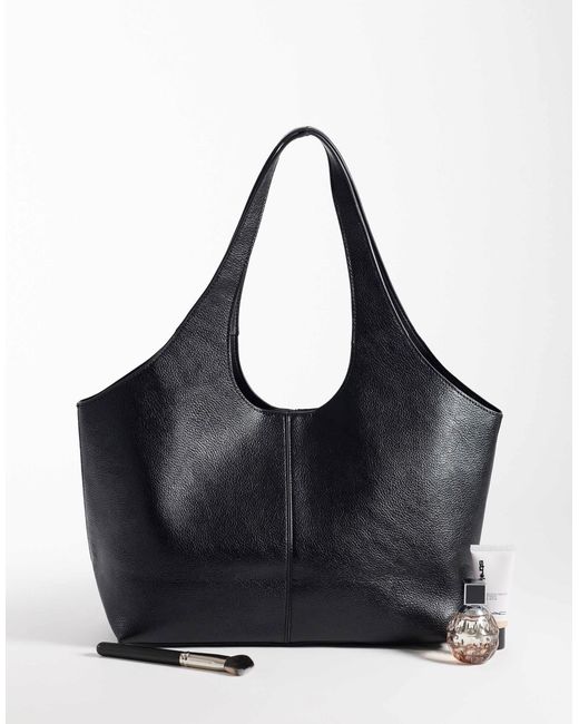 Cabas structuré Mango en coloris Black