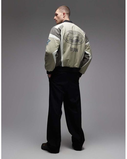 Prohibited Gray Zip Up Racing Jacket for men