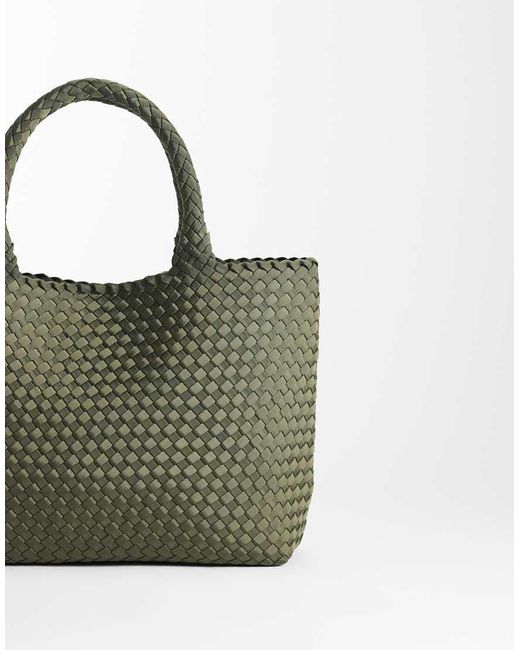 ASOS Green Satin Weave Jumbo Tote Bag