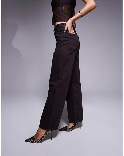 River Island Black Relaxed Straight Leg Jean