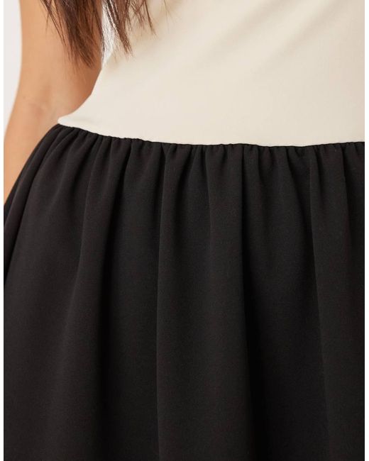 ASOS Black Slash Neck Hybrid Dropped Waist Maxi Dress