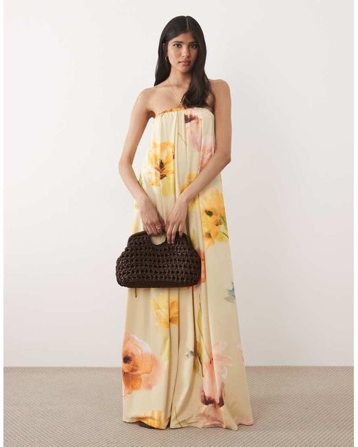 ASOS Natural Bandeau Maxi Dress