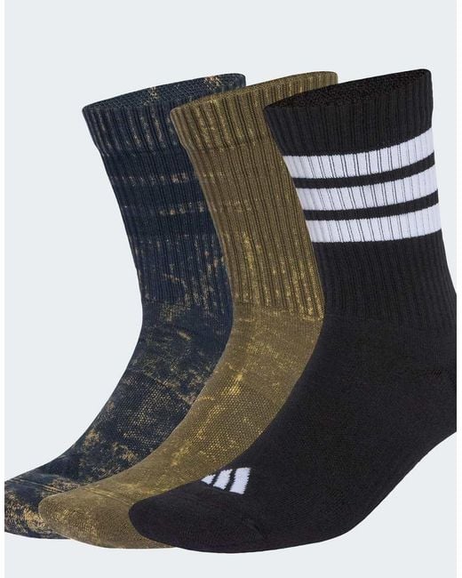 Adidas Originals Black Stonewash Crew Socks 3 Pairs