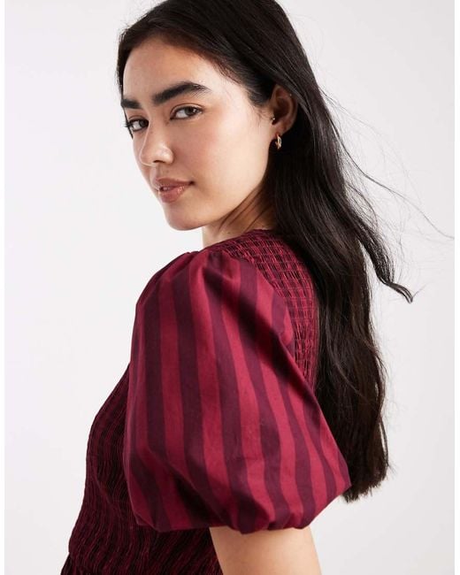 New Look Red Stripe Shir Mini Dress