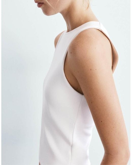 Pull&Bear White Tank Top With Modal