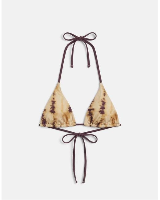 Pull&Bear Blue Triangle Tie-dye Bikini Top