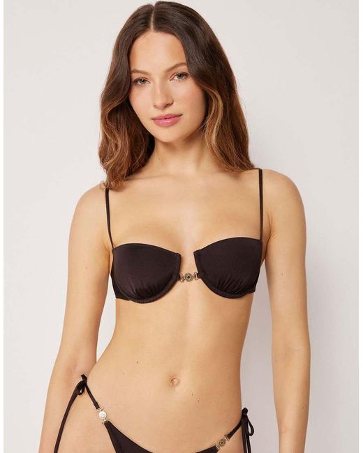 Calzedonia Black Balconette Bikini Top Minimal Fit