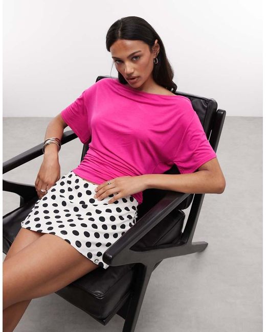 Collusion Pink Polkadot Mini Skort-white