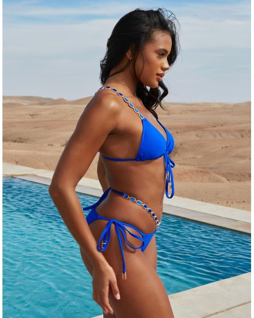 Moda Minx Blue X Savannah-shae Richards Jade Waist Tie Side Bikini Bottoms