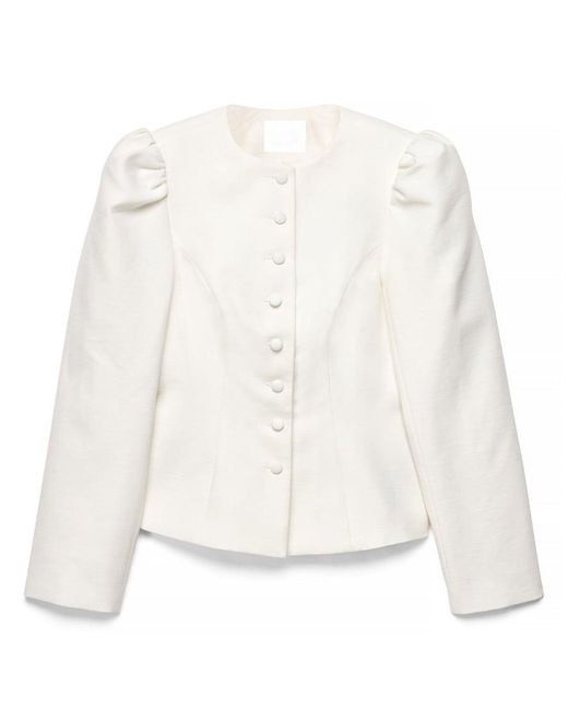 NA-KD Natural X Audrey Afonso Button Detail Blazer Jacket
