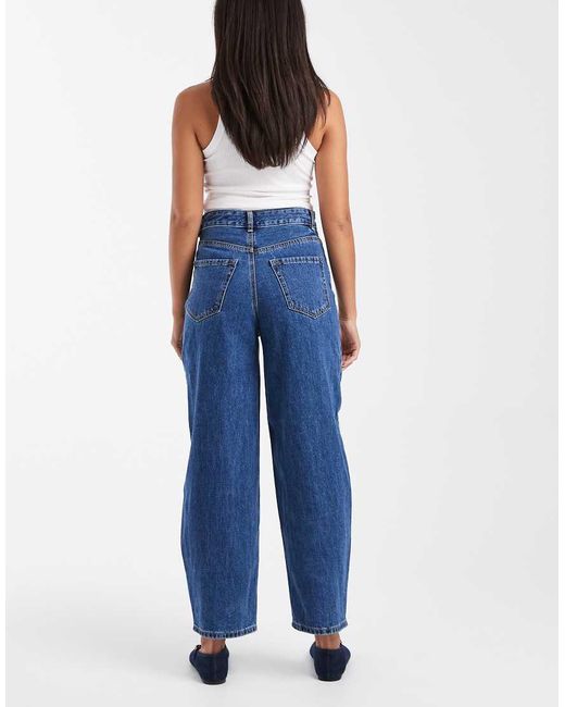 Vero Moda Blue Billie High Rise Barrel Leg Jeans