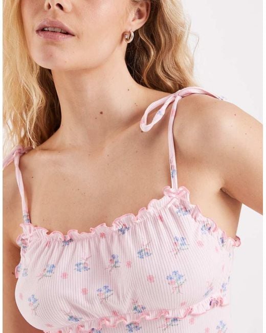 Loungeable White Ribbed Jersey Cami Nightdress