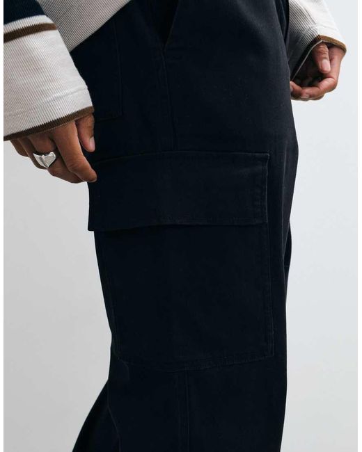 Only & Sons White Fade Loose Fit Cargo Trousers for men