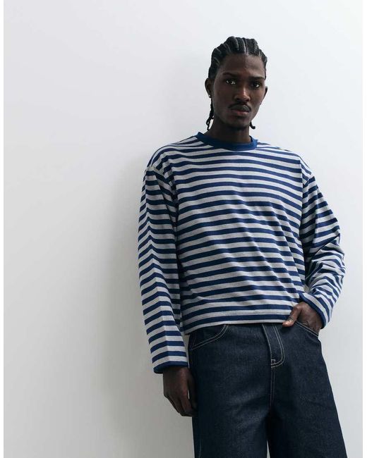 Collusion Blue Long Sleeve Tee for men