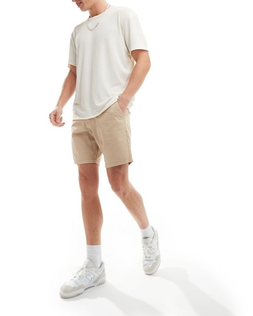 ASOS White Slim Stretch Chino Shorts for men