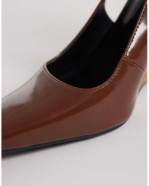 Raid Brown Louna Slingback Clear Wedge Shoes