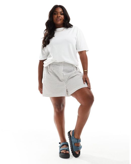 ASOS White Asos Design Curve Pull On Short With Tab Waistband