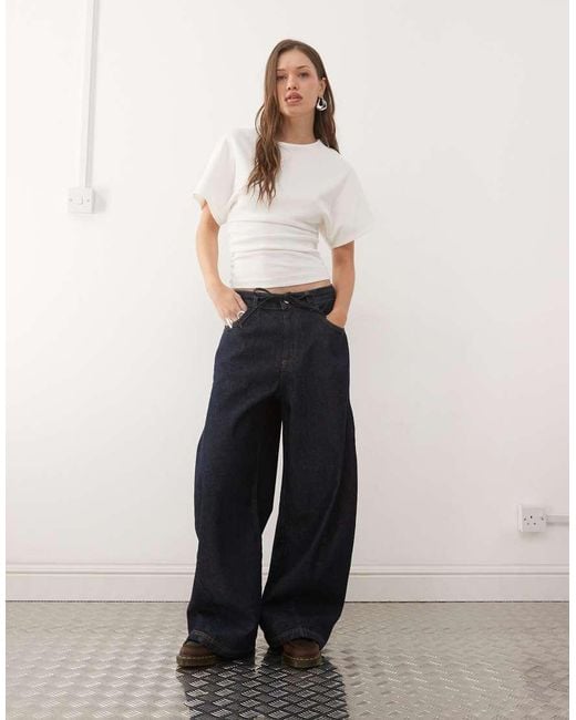 Noisy May White Cinch Waist T-Shirt