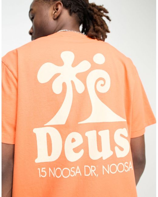 Deus Ex Machina – wobbles – bedrucktes t-shirt in Orange für Herren