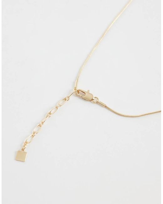 ASOS White Asos Design Curve Necklace With Small Clean Oval Pendant