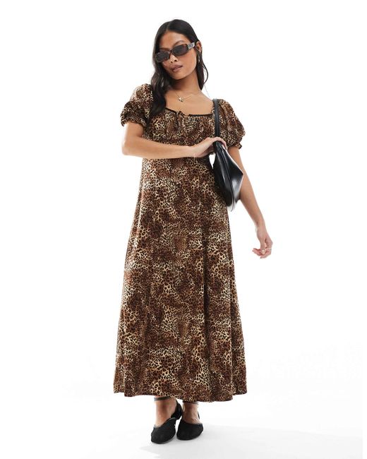 Miss Selfridge Brown Spun Midaxi Dress