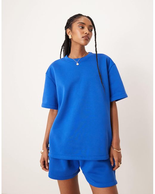 ASOS Blue Sweatshirt Fabric T-shirt
