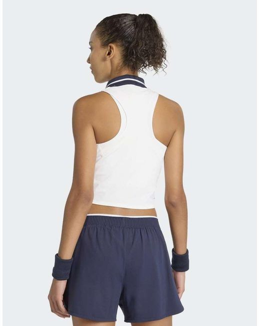 Adidas Originals Blue Tennis Climacool Crop Tank Pro