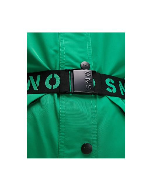 TOPSHOP Green Sno Ski Suit With Hood And Belt