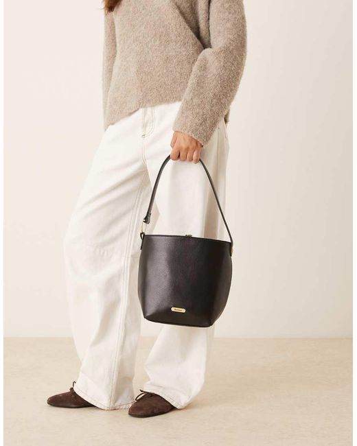 Barbour Natural Cedar Leather Bucket Bag