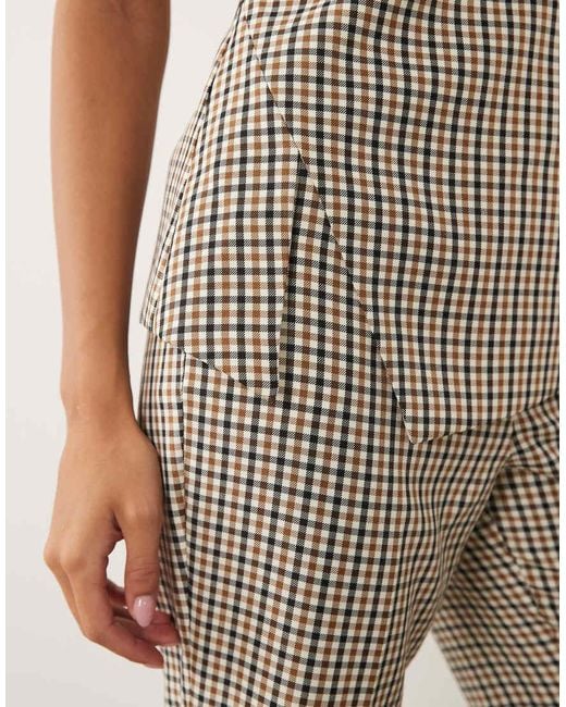 ASOS Brown Tailored Tuck Detail Top