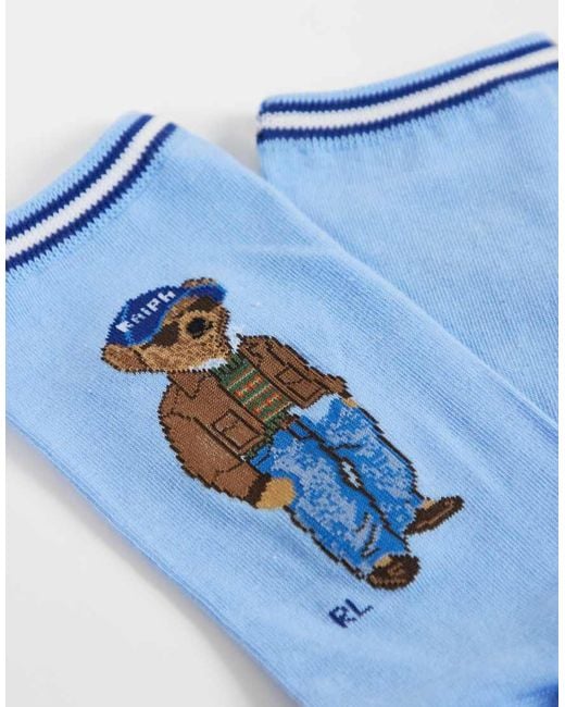 Polo Ralph Lauren Blue Logo Bear Sock